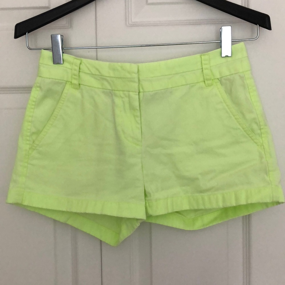 J. Crew Electric Green Chino Shorts